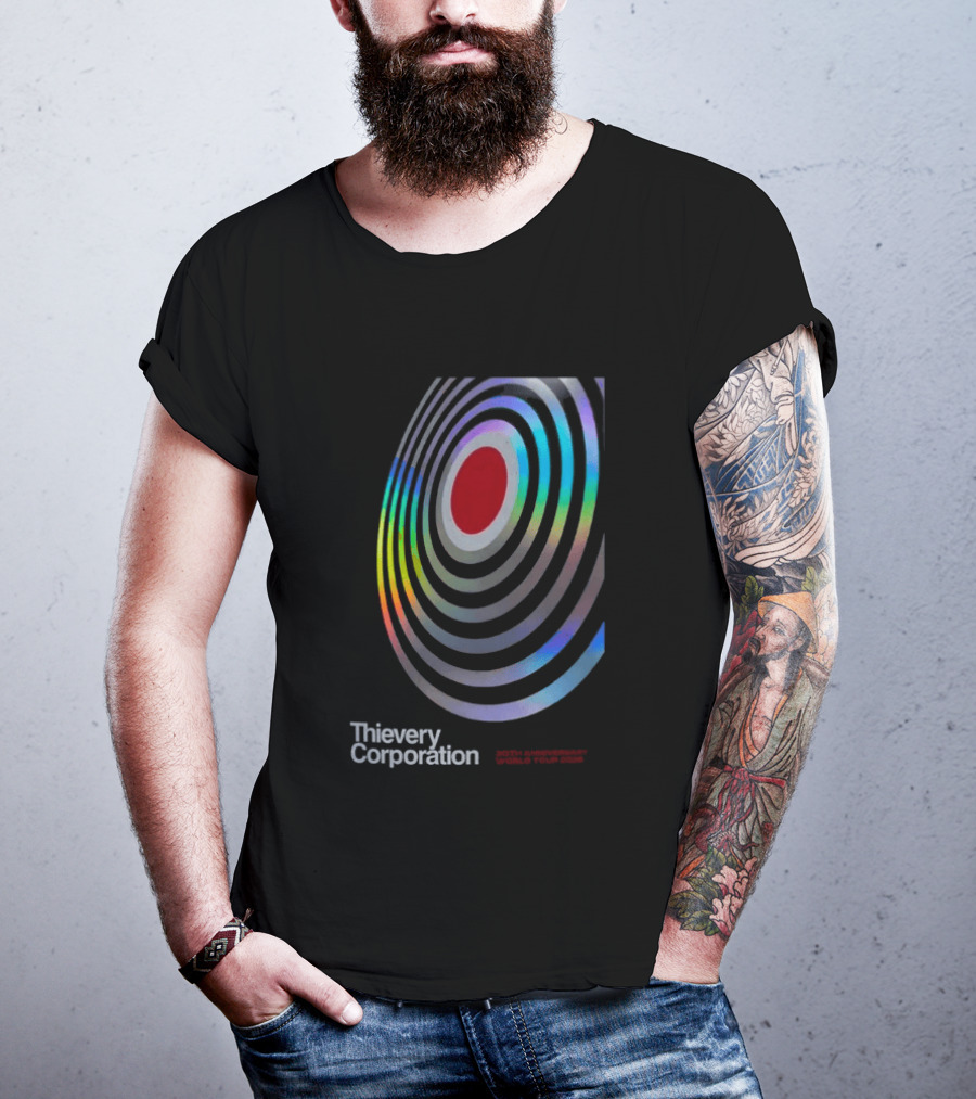 Thievery Corporation 30th Anniversary World Tour 2026 Target Rings T-Shirt