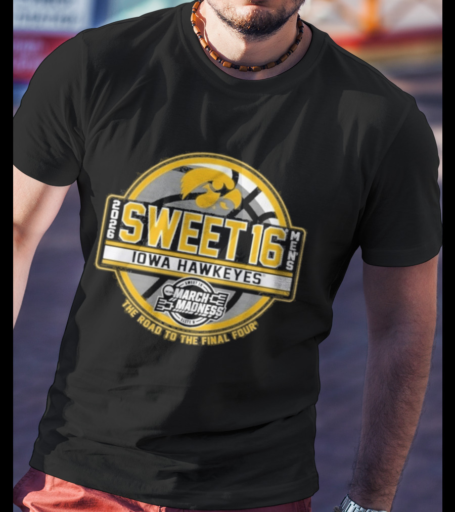 Iowa Hawkeyes 2026 Sweet 16 Road To The Final Four T-Shirt