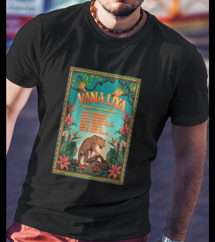 Vana Liya Summer Soul Tour 2026 Costa Mesa Phoenix San Diego Salt Lake City Boise Reno Santa Cruz T-Shirt