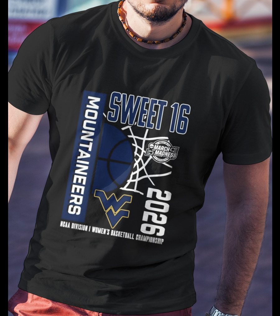 West Virginia Mountaineers 2026 NCAA Women's Basketball Sweet 16 Championship T-Shirt