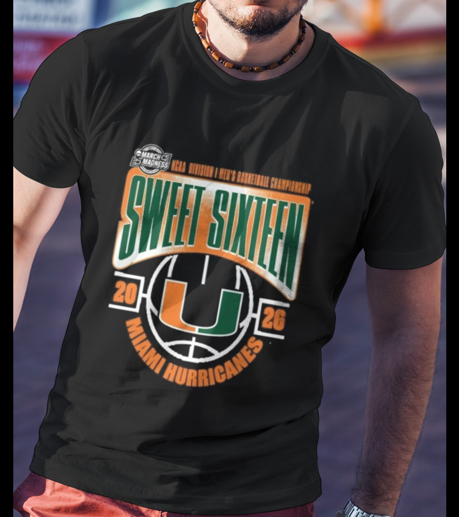NCAA Division I Men's Basketball March Madness 2026 Sweet Sixteen Miami Hurricanes T-Shirt