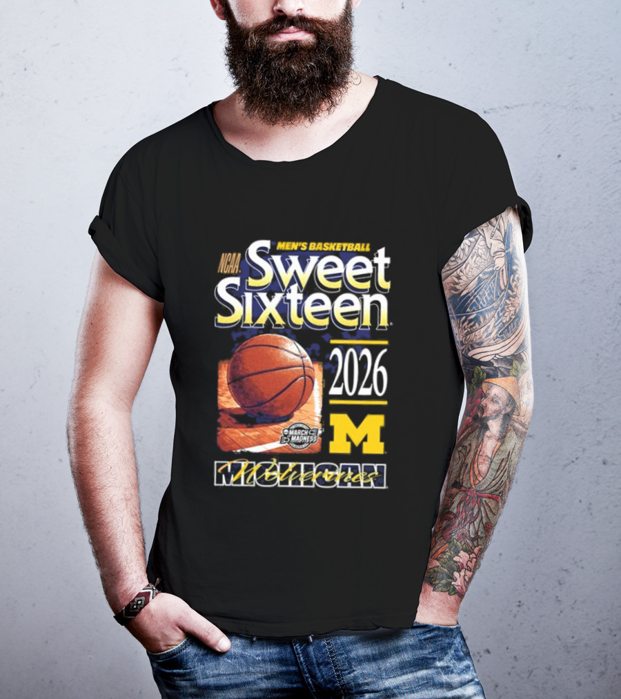 Michigan Wolverines Sweet Sixteen 2026 Basketball NCAA Bound T-Shirt