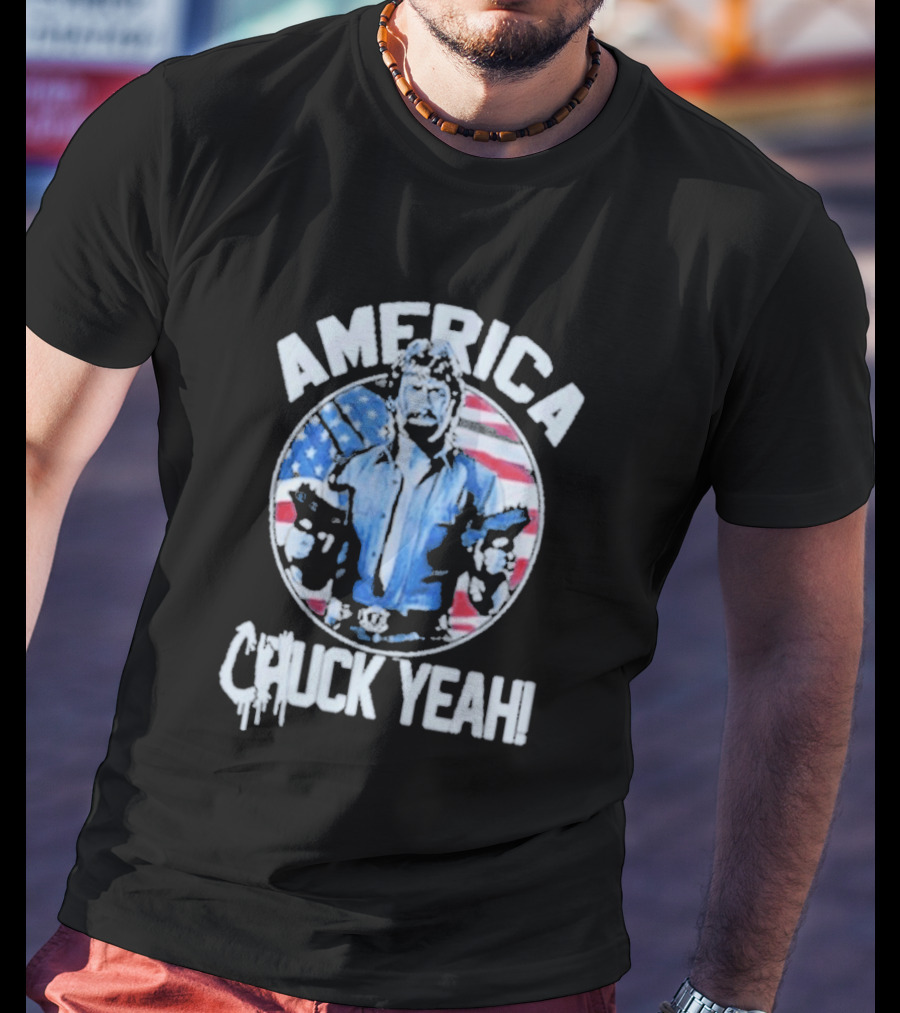 America Chuck Yeah Chuck Norris Patriotic Flag T-Shirt