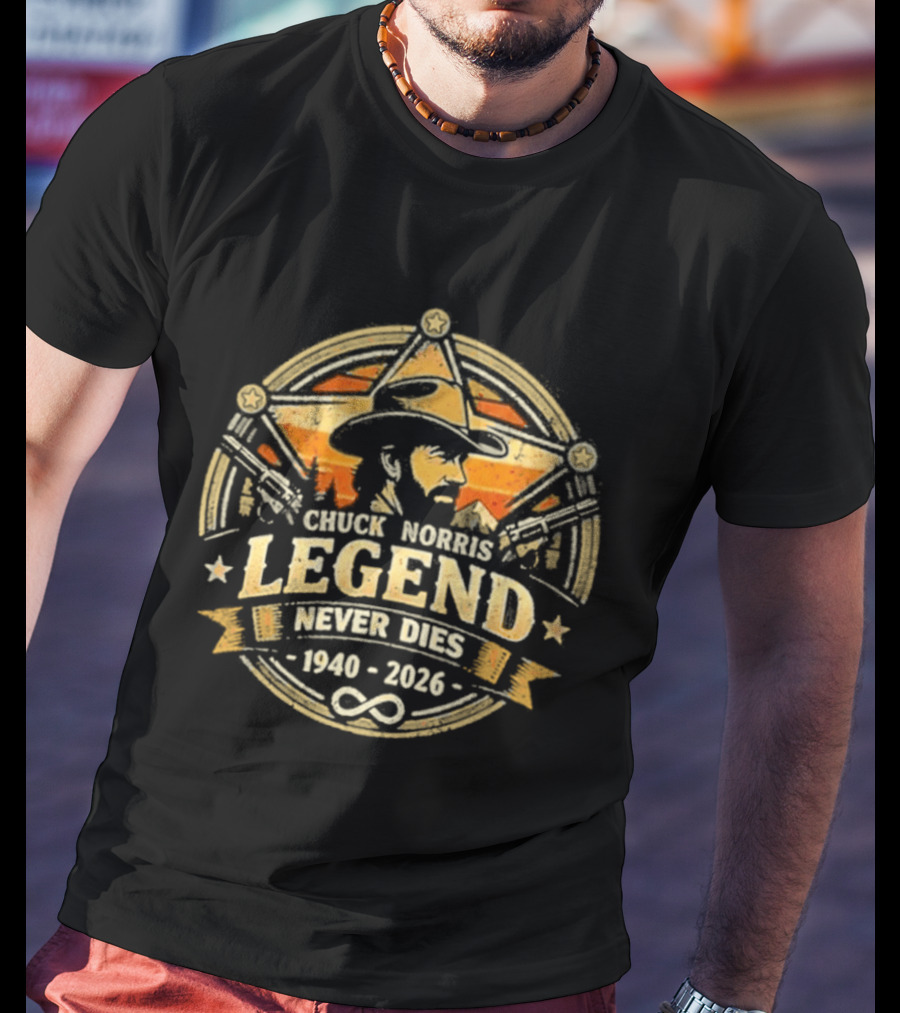 Chuck Norris Legend Never Dies Cowboy 1940 2026 Infinity T-Shirt