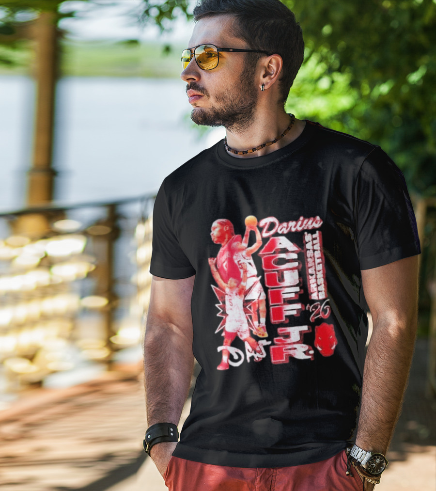 Darius Acuff Jr Arkansas Basketball Razorbacks '26 Crimson T-Shirt