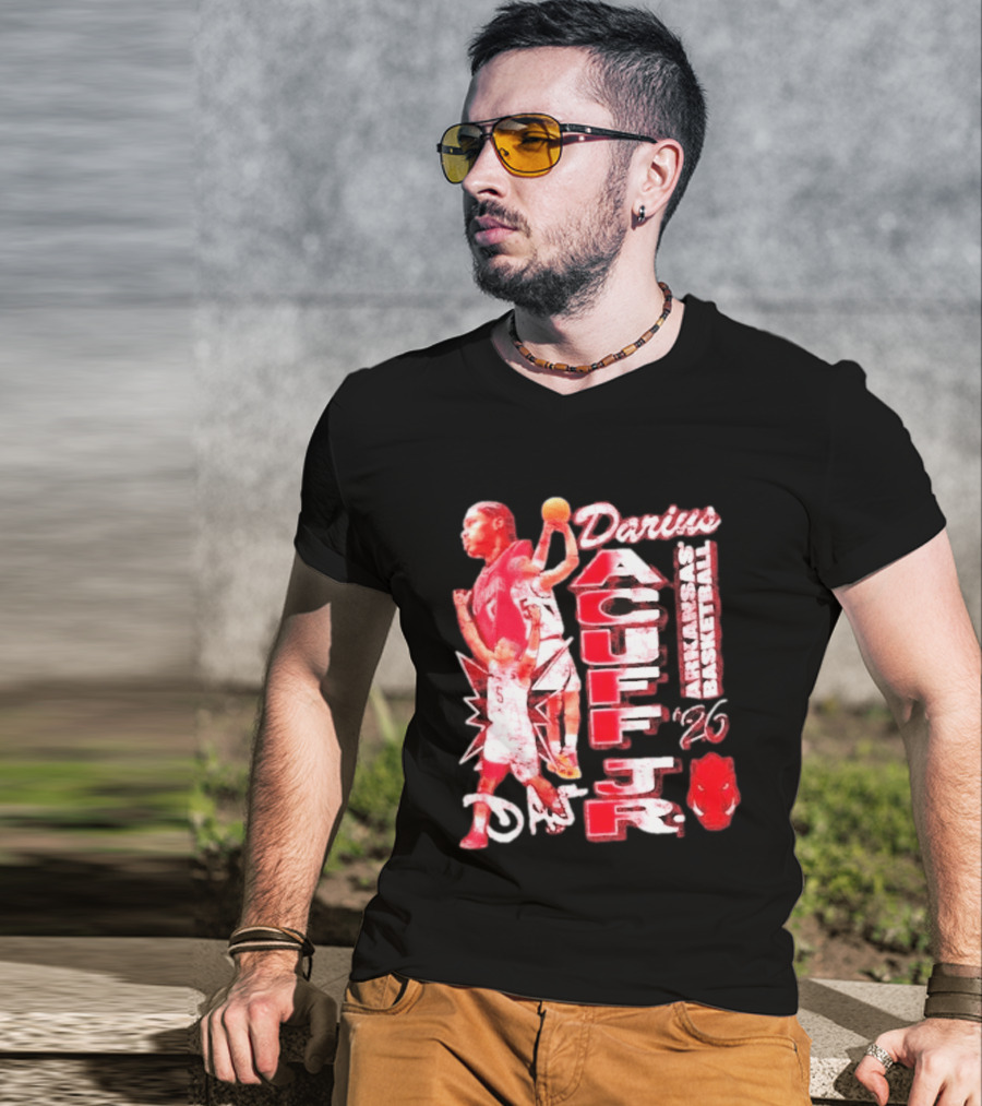 Darius Acuff Jr Arkansas Basketball Razorbacks '26 Crimson T-Shirt