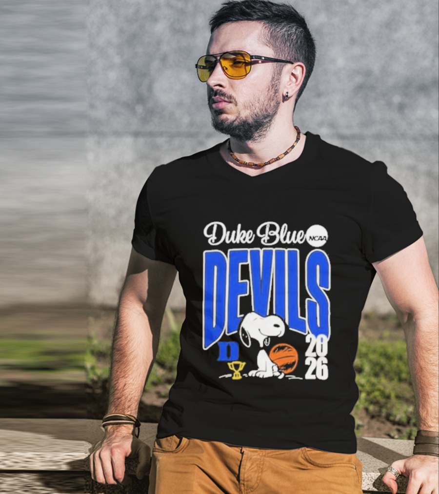 Duke Blue Devils Snoopy Basketball 2026 NCAA Champions T-Shirt