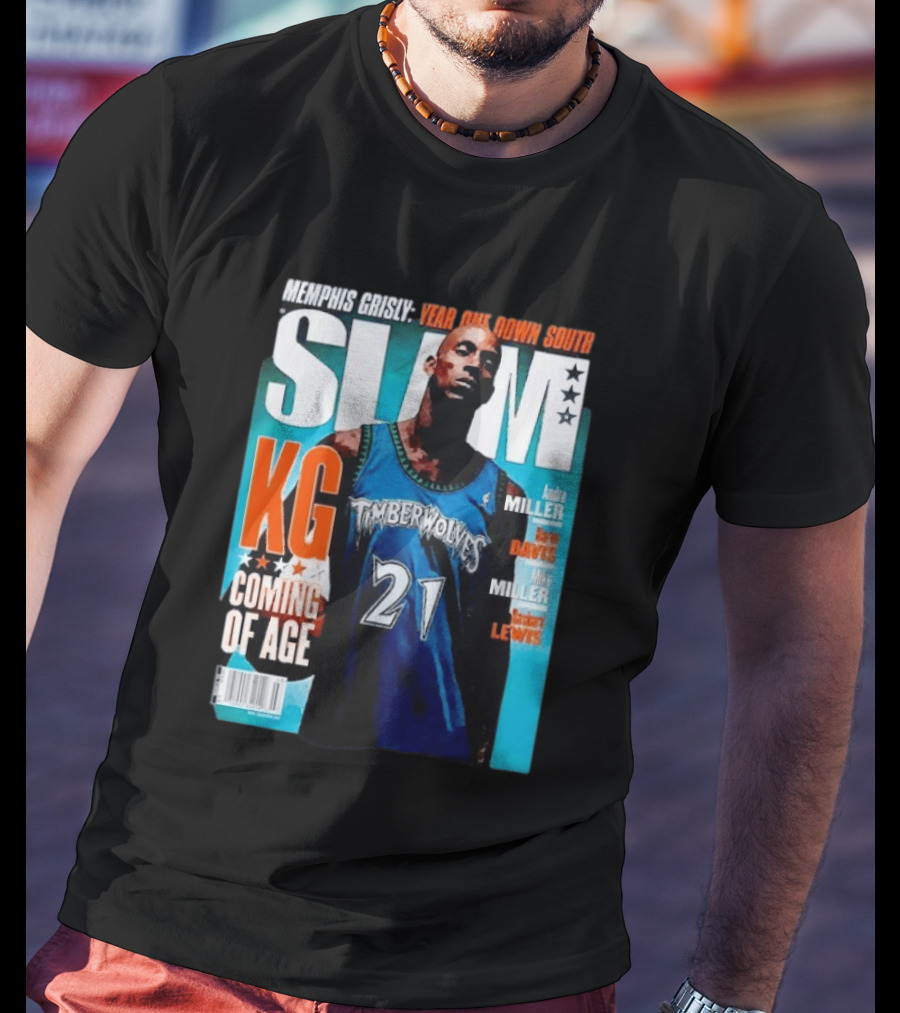 Slam Kevin Garnett Timberwolves Memphis Grisly Year One Down South KG Coming Of Age T-Shirt