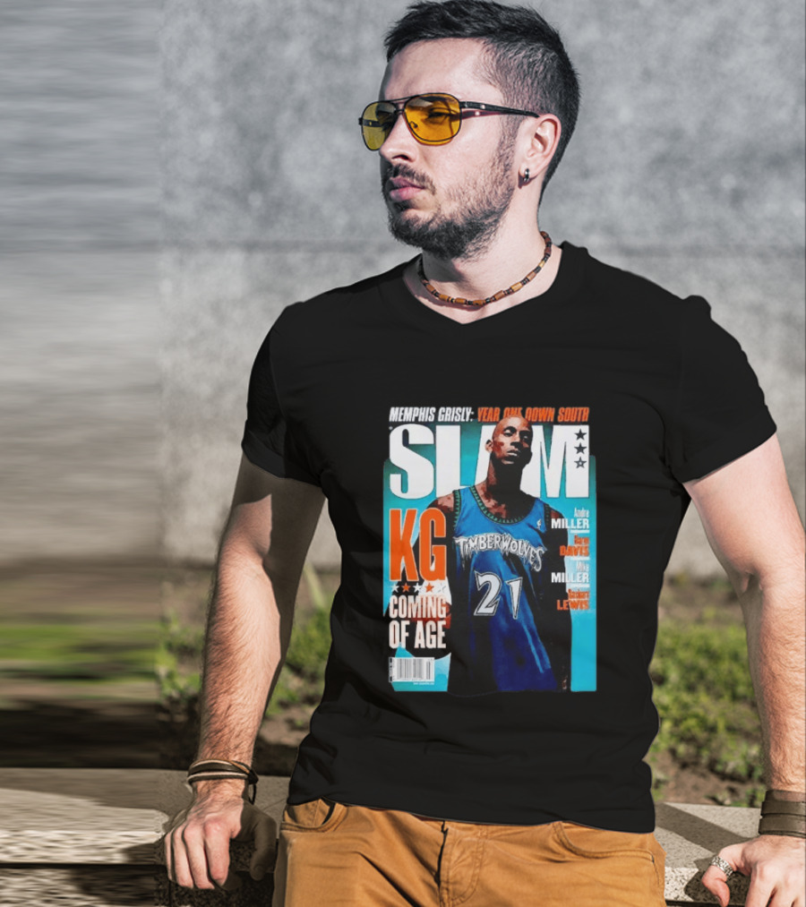 Slam Kevin Garnett Timberwolves Memphis Grisly Year One Down South KG Coming Of Age T-Shirt