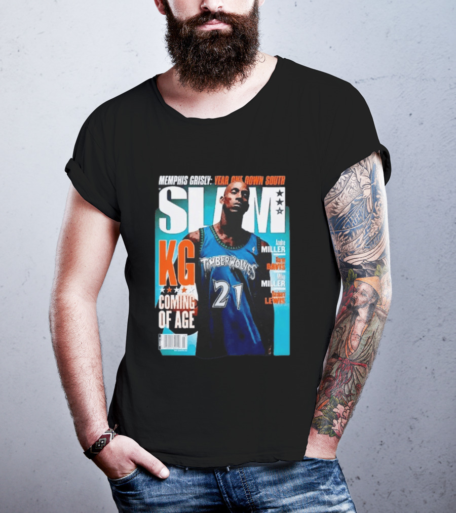 Slam Kevin Garnett Timberwolves Memphis Grisly Year One Down South KG Coming Of Age T-Shirt