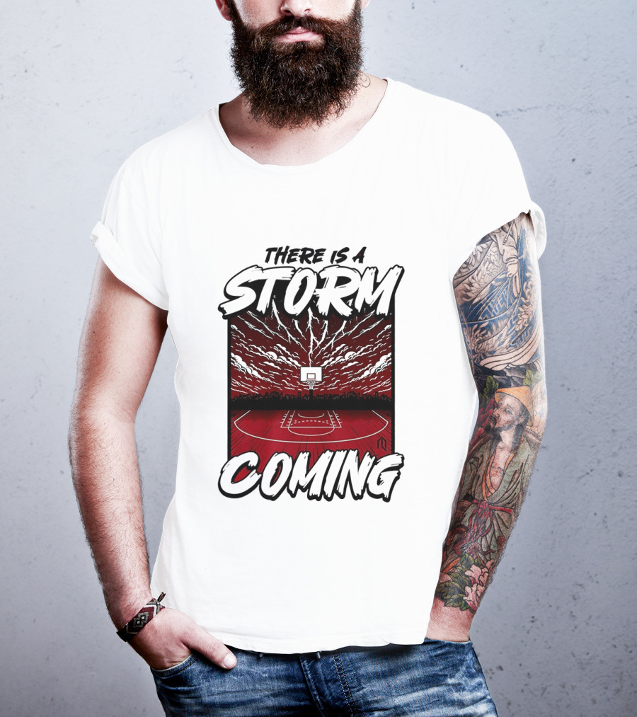 There Is A Storm Coming Basketball Court Thunderstorm Sky T-Shirt
