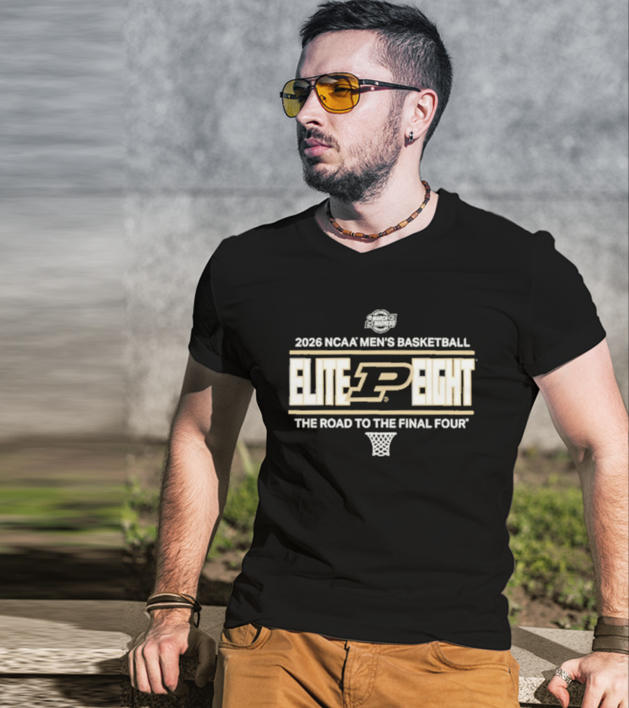 2026 NCAA Men's Basketball Elite Eight Purdue The Road To The Final Four T-Shirt