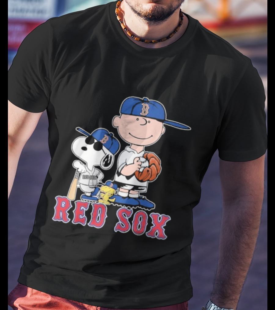 Snoopy Brown Red Sox Baseball Team 2026 T-Shirt