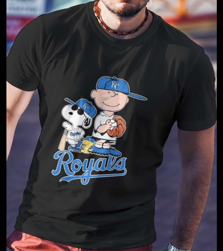2026 Royals Snoopy Charlie Brown Kansas City Baseball T-Shirt
