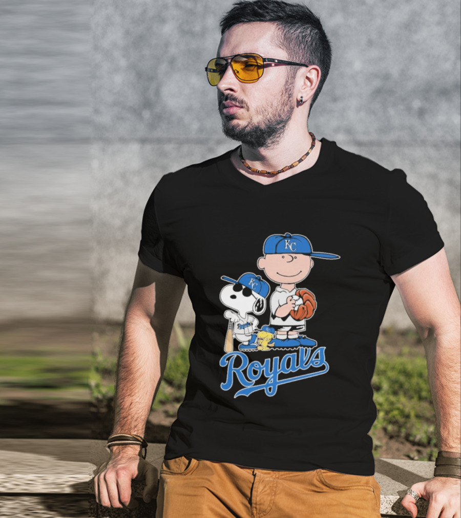 2026 Royals Snoopy Charlie Brown Kansas City Baseball T-Shirt