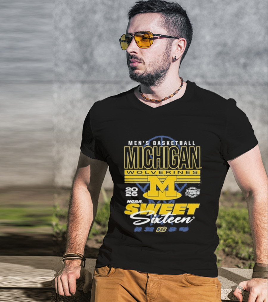 Men's Basketball Michigan Wolverines 2023 NCAA Sweet Sixteen M T-Shirt