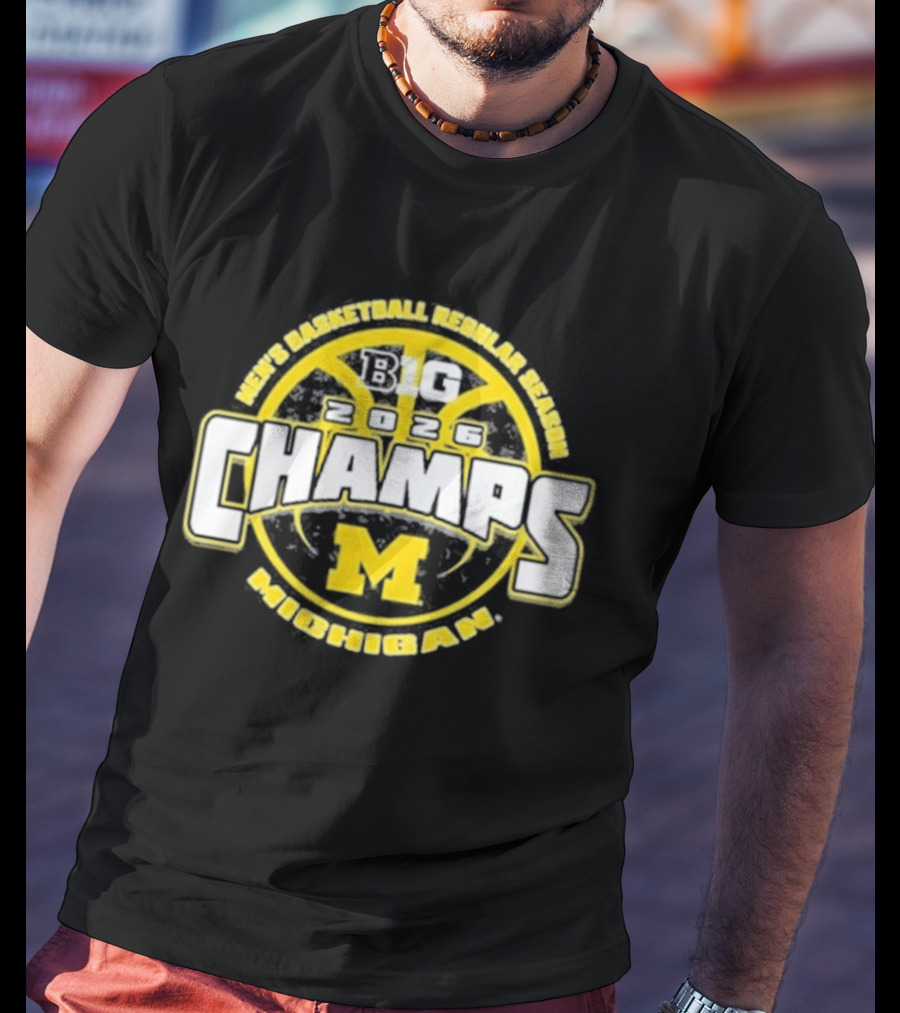 Men's Basketball Regular Season Big 2026 Champs Michigan M T-Shirt