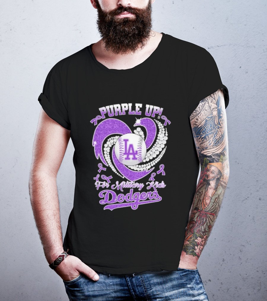 Purple Up Heart LA For Military Kids Dodgers T-Shirt