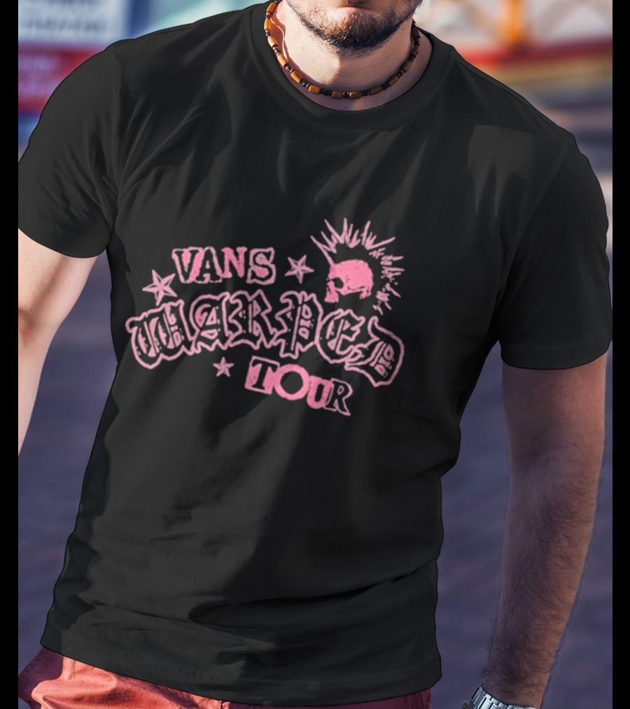 Vans Warped Tour Pink Punk Mohawk Stars T-Shirt