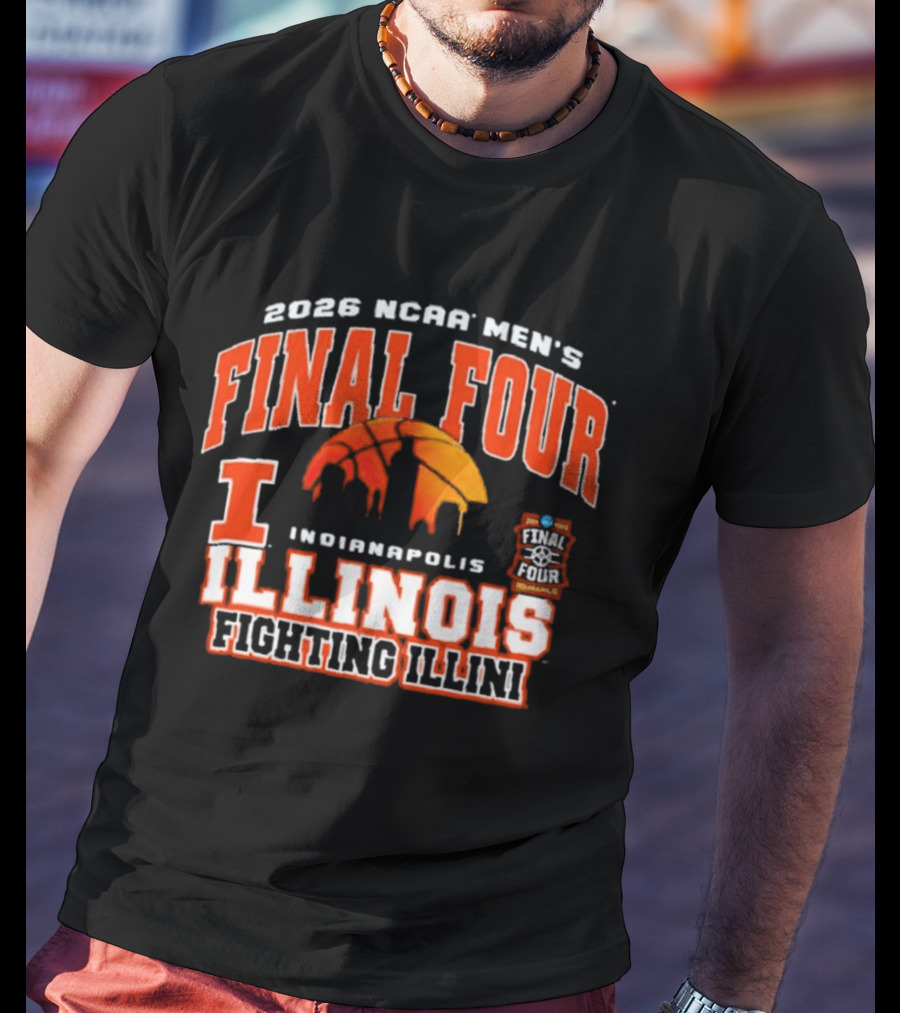 2026 NCAA Men's Final Four Indianapolis Illinois Fighting Illini Basketball T-Shirt