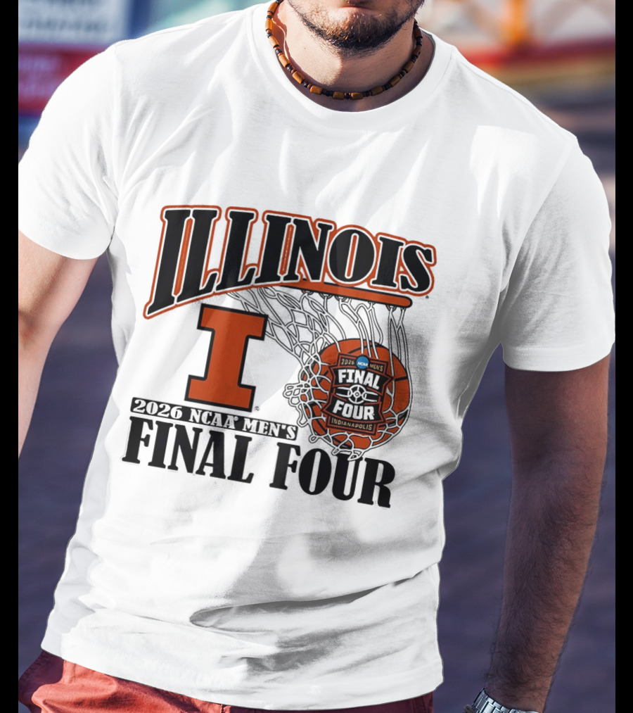 Illinois Fighting Illini Basketball NCAA Men's Final Four 2026 Indianapolis T-Shirt
