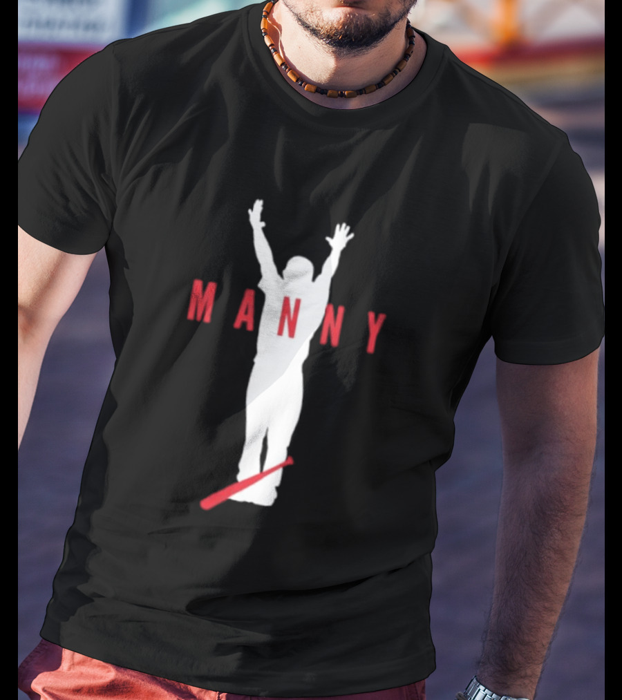 Manny Ramirez MLB Legends Iconic Celebration Baseball Bat T-Shirt