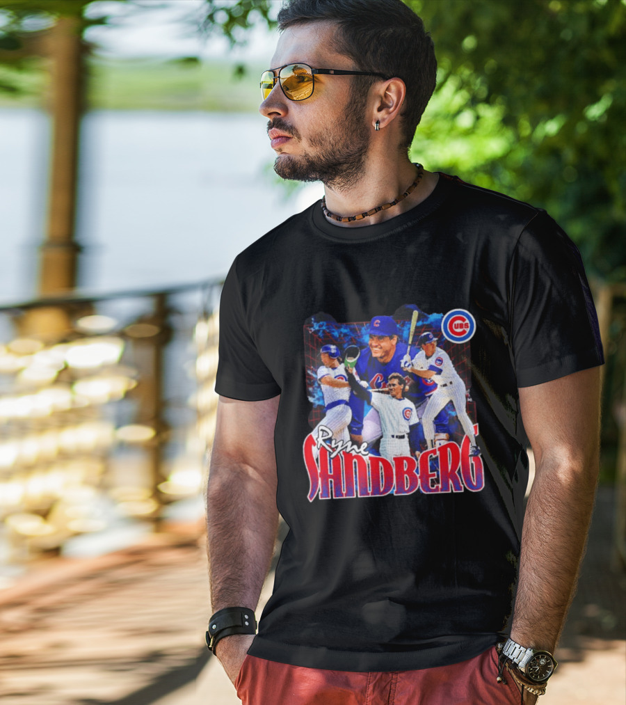 Ryne Sandberg Chicago Cubs MLB Player Collage T-Shirt
