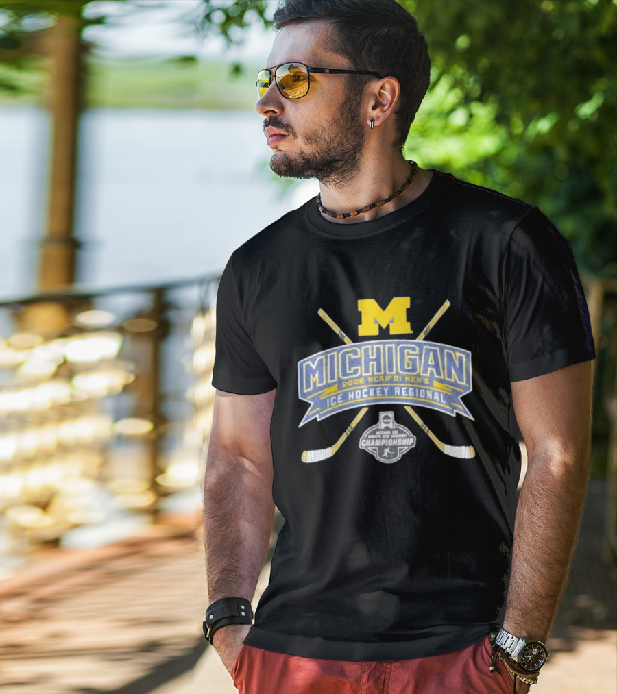 Michigan Wolverines 2026 NCAA DI Men's Ice Hockey Regional Championship T-Shirt