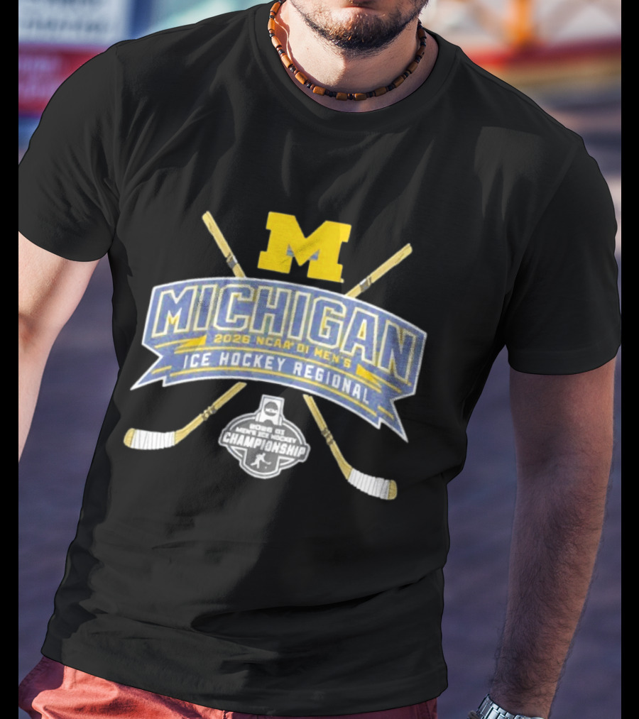 Michigan Wolverines 2026 NCAA DI Men's Ice Hockey Regional Championship T-Shirt