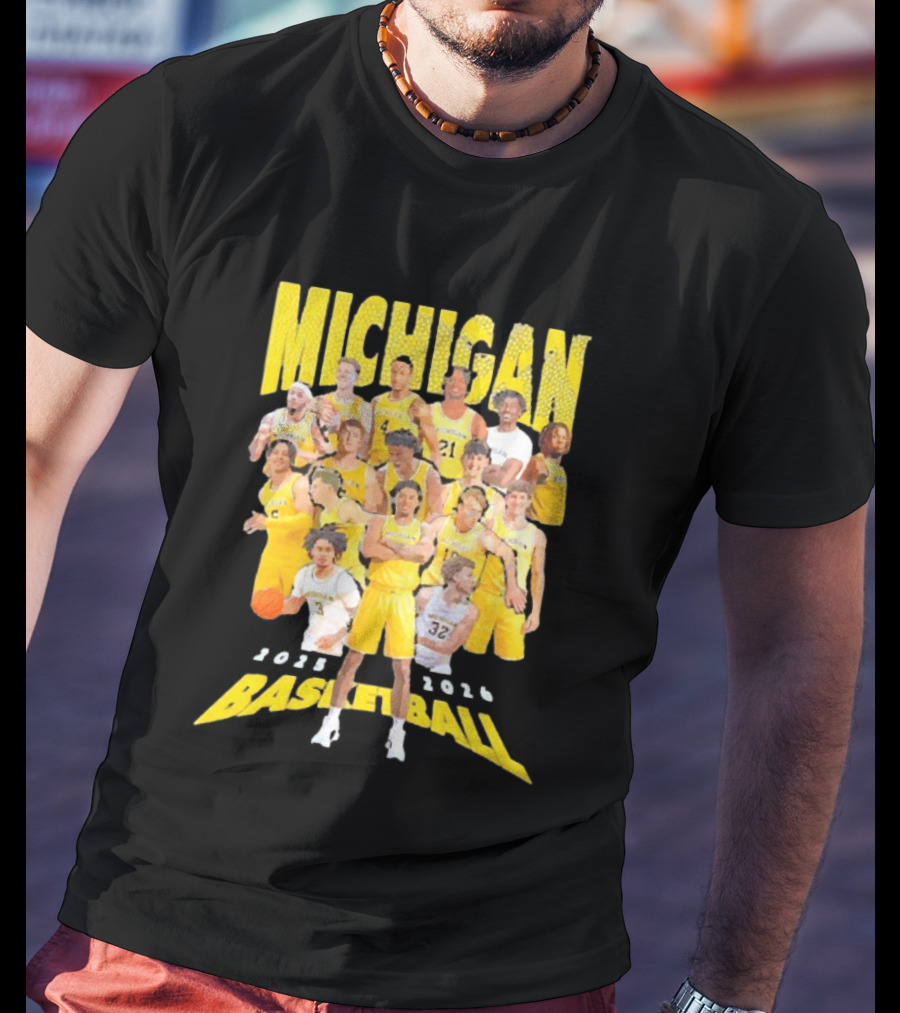 Michigan Wolverines 2025 2026 Basketball Team Members T-Shirt