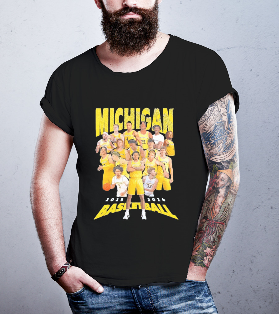 Michigan Wolverines 2025 2026 Basketball Team Members T-Shirt
