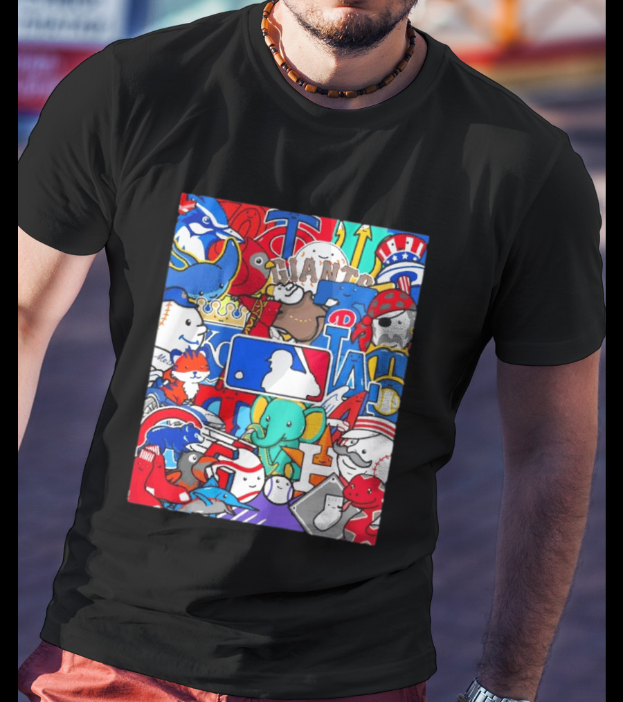 Happy Opening Day 2026 MLB Team Mascots Giants Royals Nationals Phillies Pirates T-Shirt