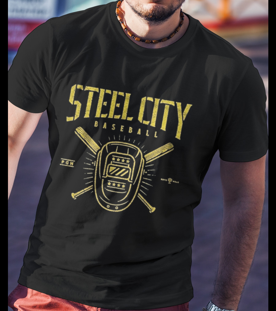 Steel City Baseball Welding Mask Crossed Bats 1933 T-Shirt