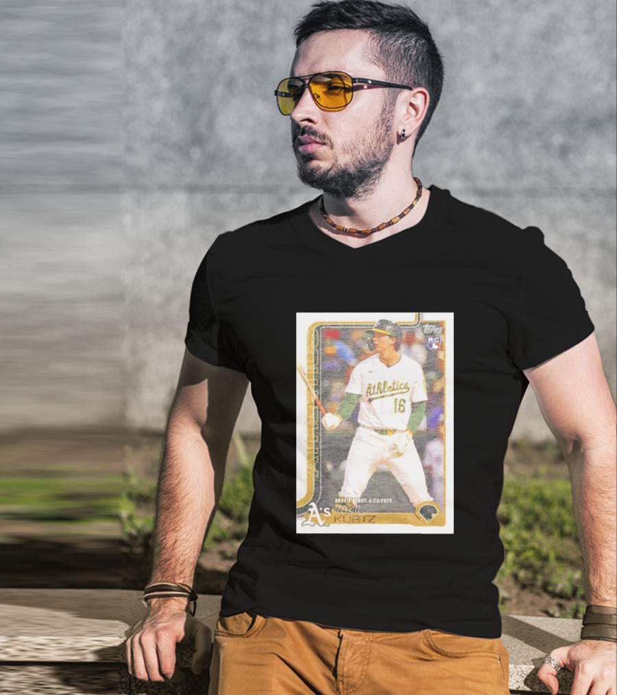 Nick Kurtz Athletics Rookie Debut Topps Baseball Card 4/23/2023 T-Shirt