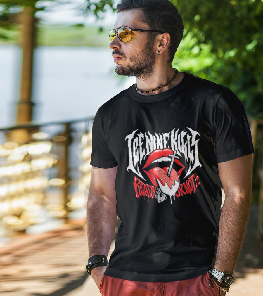 Ice Nine Kills Grave Diggler Ready Or Not 2 Here I Come Tongue Shovel Lips T-Shirt