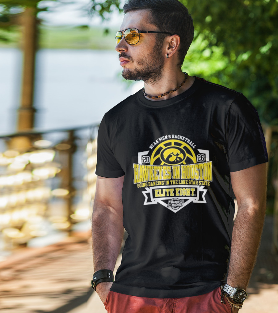NCAA Men's Basketball Iowa Hawkeyes Elite Eight 2026 Houston Going Dancing In The Lone Star State T-Shirt