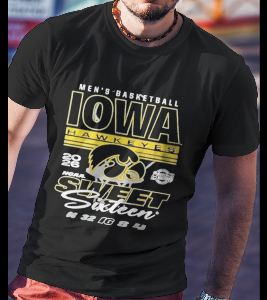 Iowa Hawkeyes Men's Basketball 2026 NCAA Sweet Sixteen March Madness 22 Tournament 16 Team Playoff T-Shirt