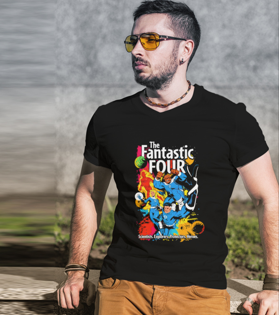 The Fantastic Four Comic Explorers Scientists Innovators Heroes T-Shirt
