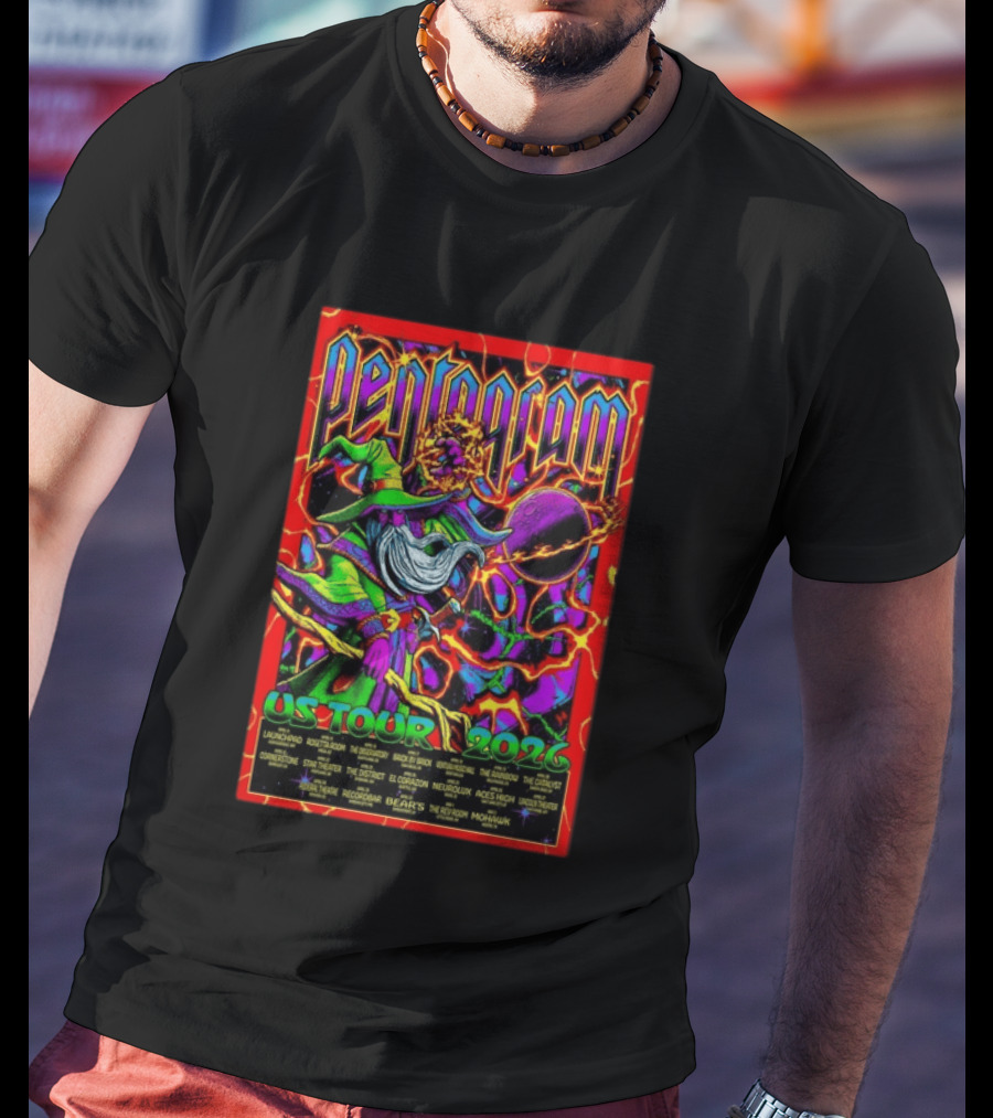 Pentagram US Tour 2026 Psychedelic Wizard T-Shirt