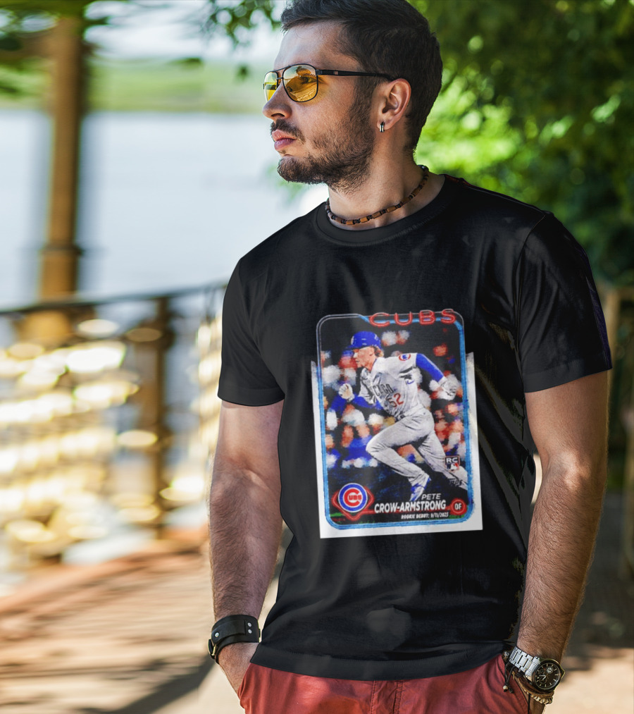 Pete Crow Armstrong Chicago Cubs Rookie Debut 9/11/2023 Topps Baseball Card T-Shirt