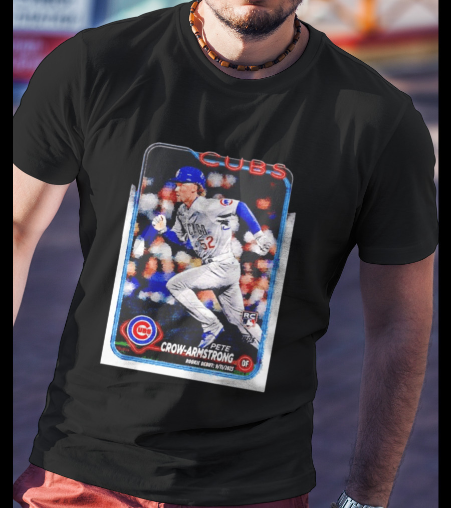 Pete Crow Armstrong Chicago Cubs Rookie Debut 9/11/2023 Topps Baseball Card T-Shirt