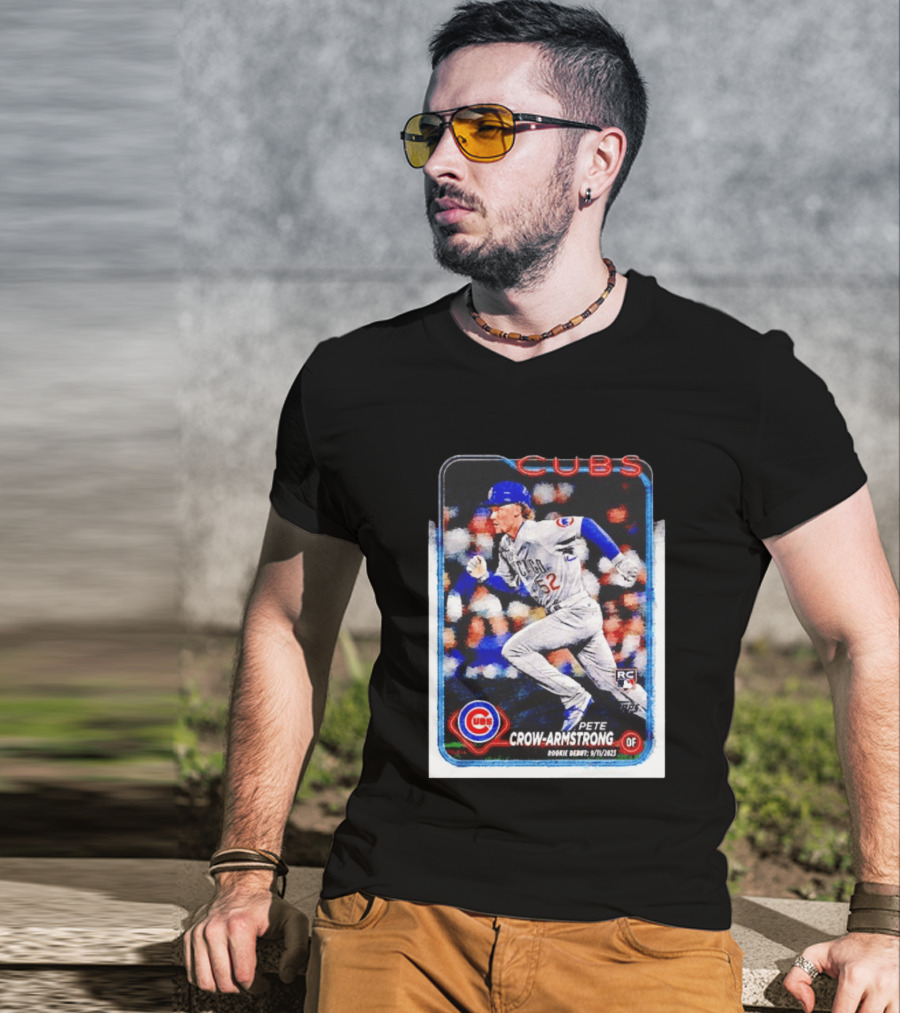 Pete Crow Armstrong Chicago Cubs Rookie Debut 9/11/2023 Topps Baseball Card T-Shirt