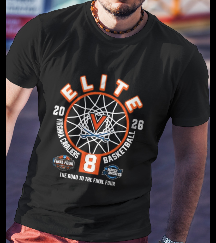 Virginia Cavaliers 2026 NCAA Women's Basketball Elite Eight Road To Final Four T-Shirt