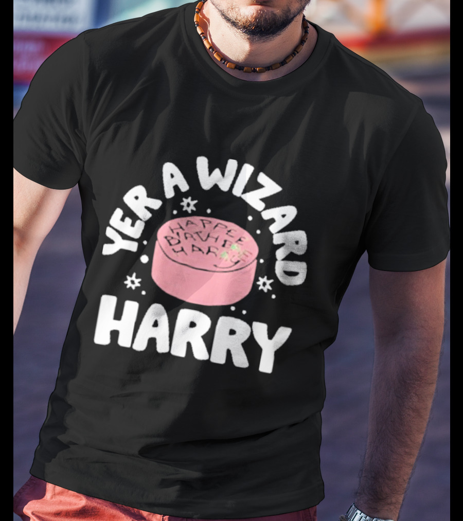 Yer A Wizard Harry Pink Starry Aesthetic Circle T-Shirt