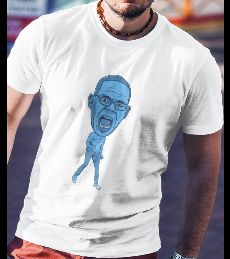 UNC Tar Heels Coach Hubert Davis Marching Fan T-Shirt