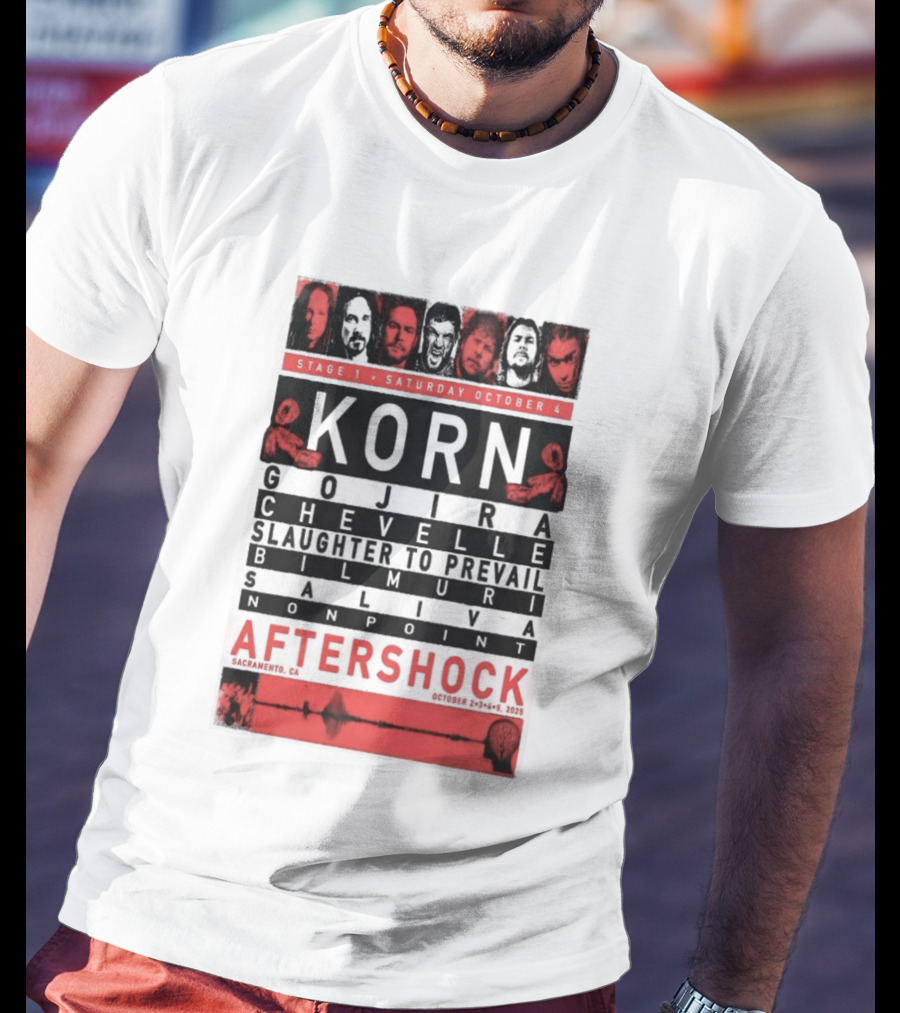 California Tour 2025 Korn Aftershock Festival October Event T-Shirt