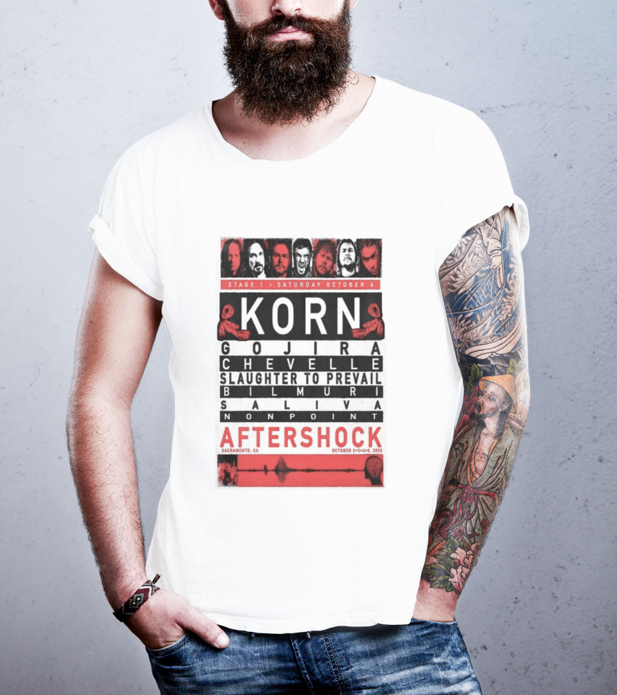 California Tour 2025 Korn Aftershock Festival October Event T-Shirt