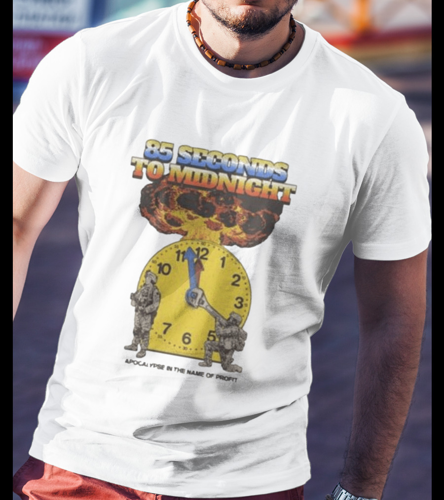 85 Seconds To Midnight Nuclear Explosion Countdown Ideologie Doomsday T-Shirt