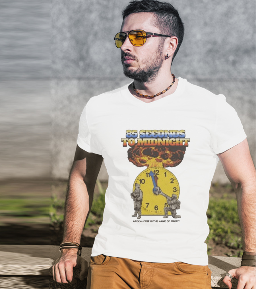 85 Seconds To Midnight Nuclear Explosion Countdown Ideologie Doomsday T-Shirt