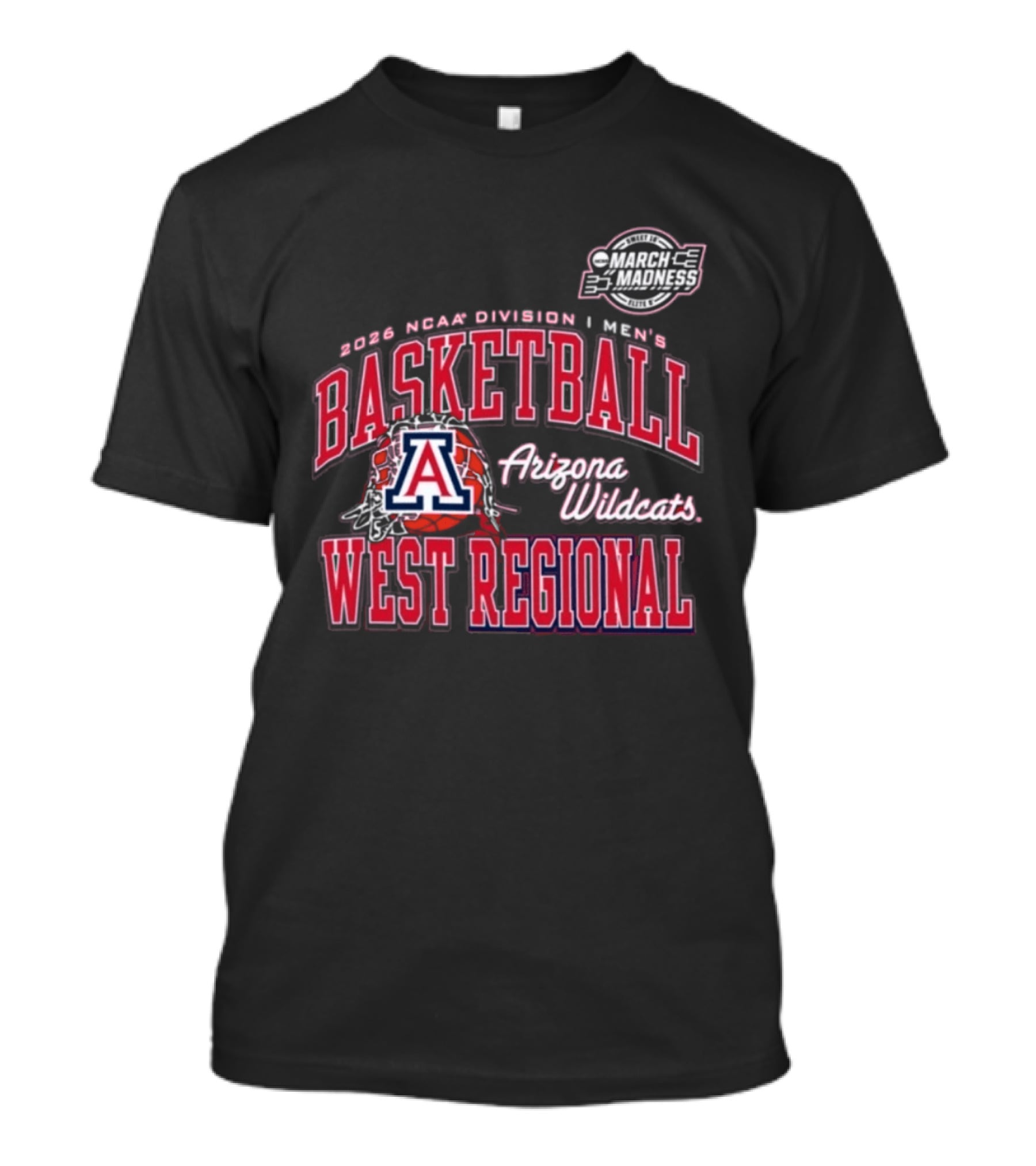 2026 NCAA Division I Men's Basketball Arizona Wildcats Sweet 16 West Regional March Madness T-Shirt
